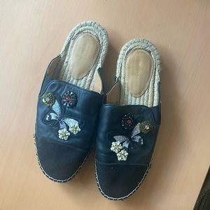 Bill Blass Embroidered Design Mules/ Slides